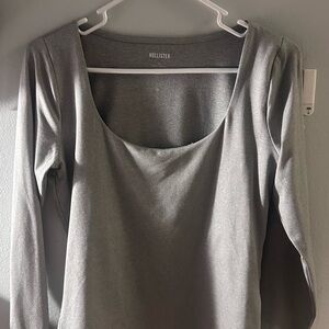 Hollister Gray Fitted long sleeve top